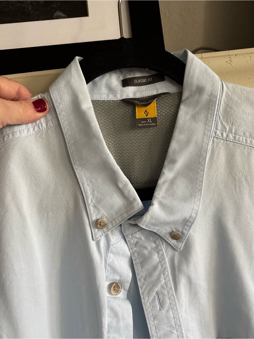 Eddie Bauer Pale Blue Men's Button-Down Shirt classy fit XL nwot